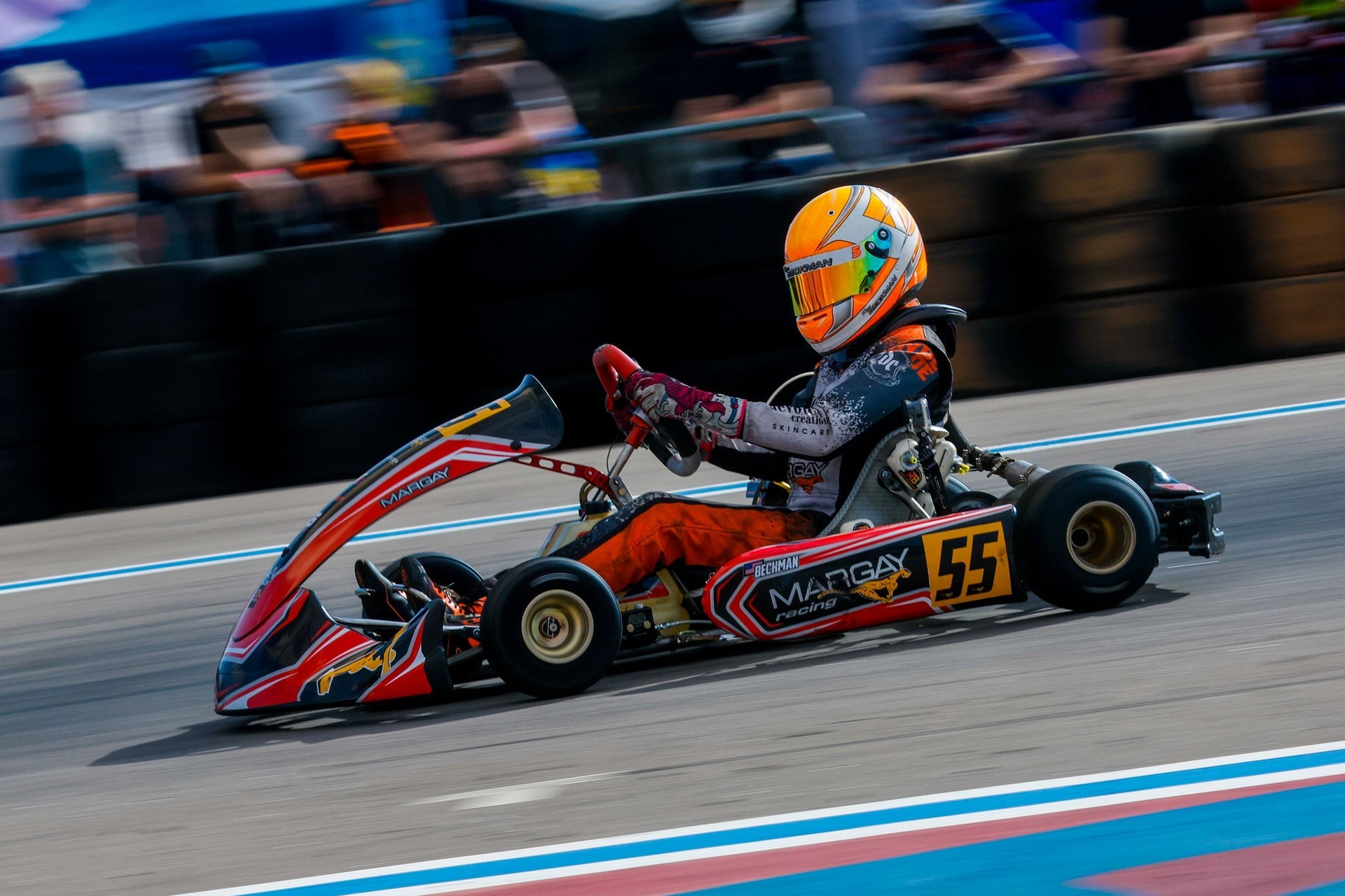 Margay 206 Kart leading the field at Charlotte MotorSpeedway.